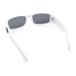 Mens Winged Skull Emblem Mad Dog Narrow Rectangle Hardcore Manly Sunglasses