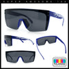 Polarized 80s Mens Flat Top Bold Shield Lens Rimless Skeleton Arm Sunglasses