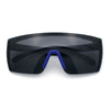 Polarized 80s Mens Flat Top Bold Shield Lens Rimless Skeleton Arm Sunglasses
