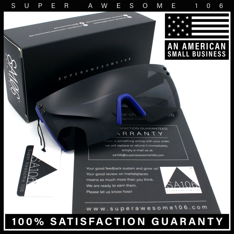 Polarized 80s Mens Flat Top Bold Shield Lens Rimless Skeleton Arm Sunglasses