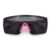 Polarized 80s Mens Flat Top Bold Shield Lens Rimless Skeleton Arm Sunglasses