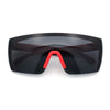 Polarized 80s Mens Flat Top Bold Shield Lens Rimless Skeleton Arm Sunglasses