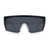 Polarized 80s Mens Flat Top Bold Shield Lens Rimless Skeleton Arm Sunglasses