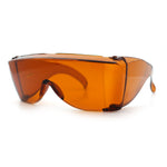Iconic Classic Oversized Amber Blue Light Glare Blocker Night Driving Fit Over Sunglasses