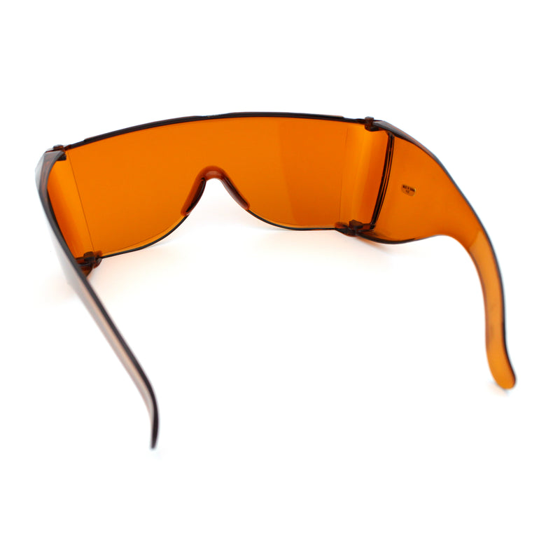 Iconic Classic Oversized Amber Blue Light Glare Blocker Night Driving Fit Over Sunglasses
