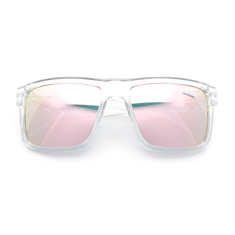Mens Classic Suburb Urban Rectangular Sport Horn Rim Plastic Sunglasses