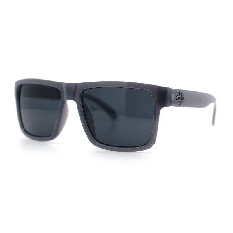 Mens Classic Suburb Urban Rectangular Sport Horn Rim Plastic Sunglasses