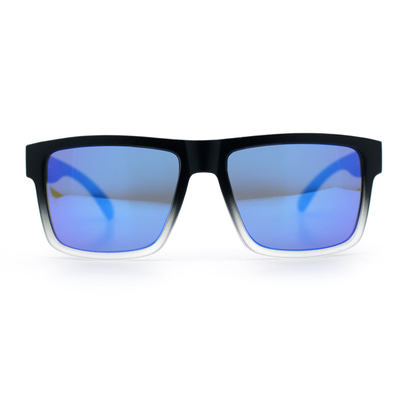 Mens Classic Suburb Urban Rectangular Sport Horn Rim Plastic Sunglasses