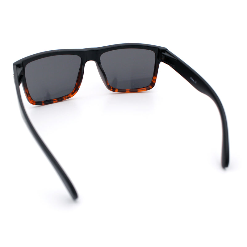 Mens Classic Suburb Urban Rectangular Sport Horn Rim Plastic Sunglasses