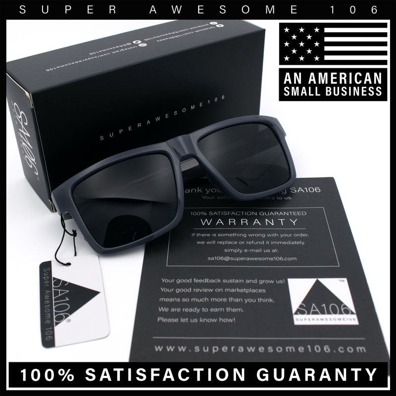 Mens Classic Suburb Urban Rectangular Sport Horn Rim Plastic Sunglasses