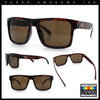 Mens Classic Suburb Urban Rectangular Sport Horn Rim Plastic Sunglasses