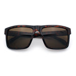 Mens Classic Suburb Urban Rectangular Sport Horn Rim Plastic Sunglasses
