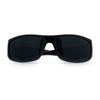Mens Marijuana Pot Leaf Emblem Hoodlum Rectangle Super Dark Limo All Black Sunglasses