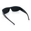 Mens Marijuana Pot Leaf Emblem Hoodlum Rectangle Super Dark Limo All Black Sunglasses