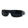 Mens Skull Wing Squared Narrow Rectangle 90s Mad Dog Biker Shade Sunglasses