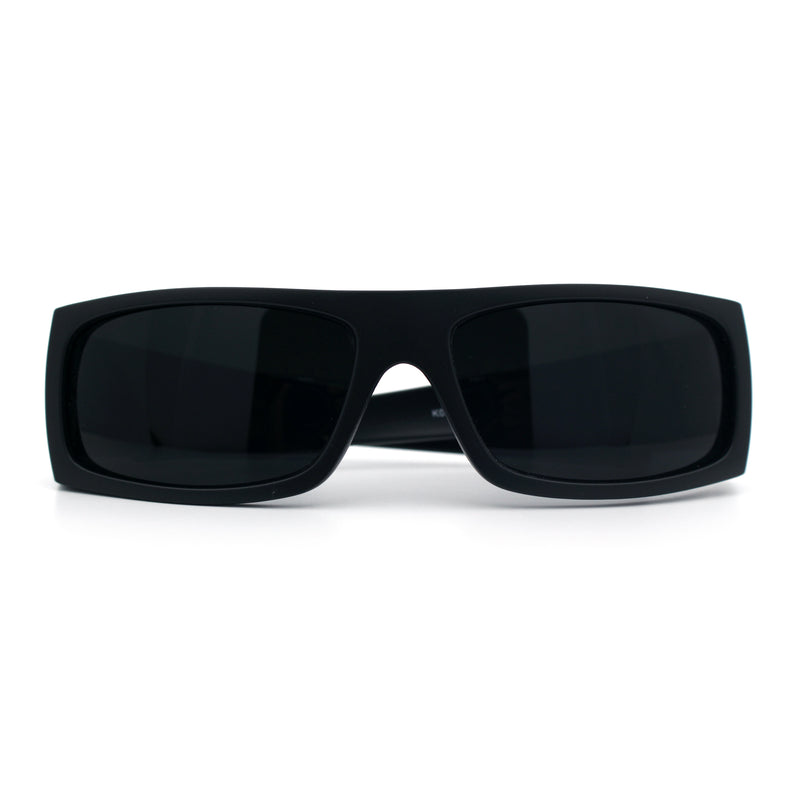 Mens Skull Wing Squared Narrow Rectangle 90s Mad Dog Biker Shade Sunglasses
