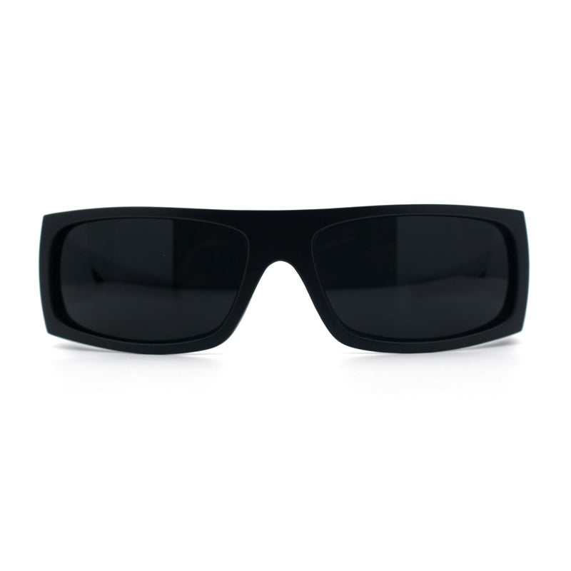 Mens Skull Wing Squared Narrow Rectangle 90s Mad Dog Biker Shade Sunglasses