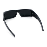 Mens Skull Wing Squared Narrow Rectangle 90s Mad Dog Biker Shade Sunglasses