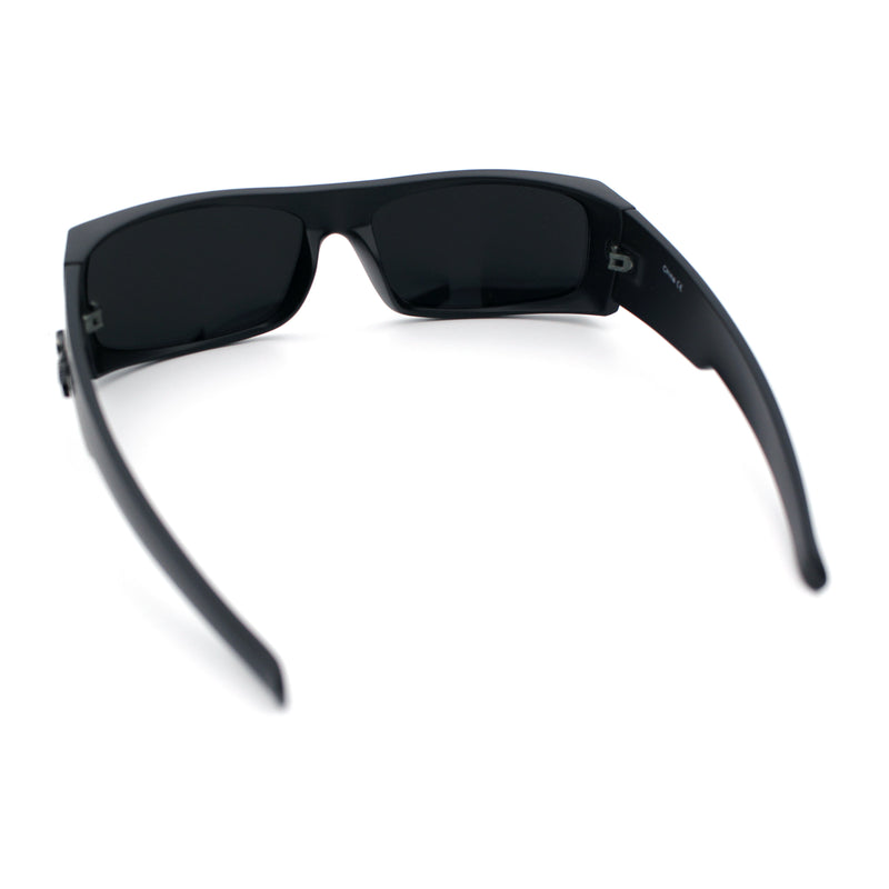 Mens Skull Wing Squared Narrow Rectangle 90s Mad Dog Biker Shade Sunglasses