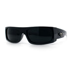 Mens Skull Wing Squared Narrow Rectangle 90s Mad Dog Biker Shade Sunglasses