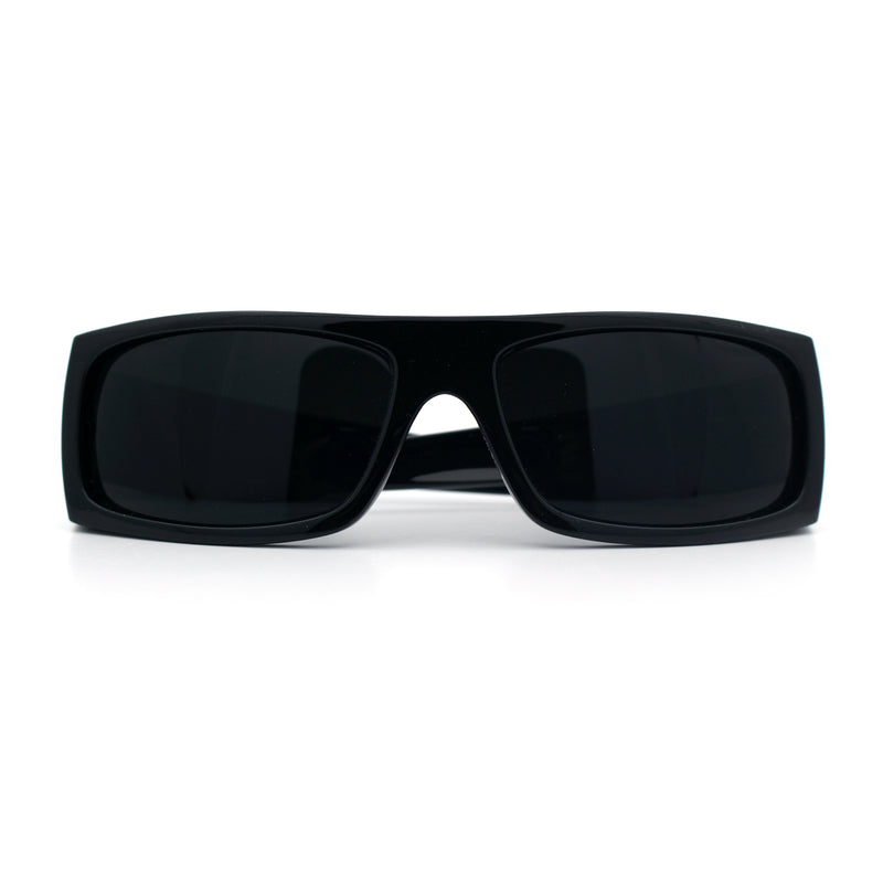Mens Skull Wing Squared Narrow Rectangle 90s Mad Dog Biker Shade Sunglasses