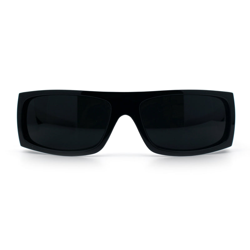 Mens Skull Wing Squared Narrow Rectangle 90s Mad Dog Biker Shade Sunglasses