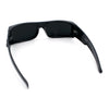 Mens Skull Wing Squared Narrow Rectangle 90s Mad Dog Biker Shade Sunglasses