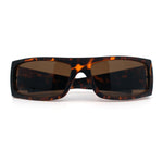 Mens Skull Wing Squared Narrow Rectangle 90s Mad Dog Biker Shade Sunglasses
