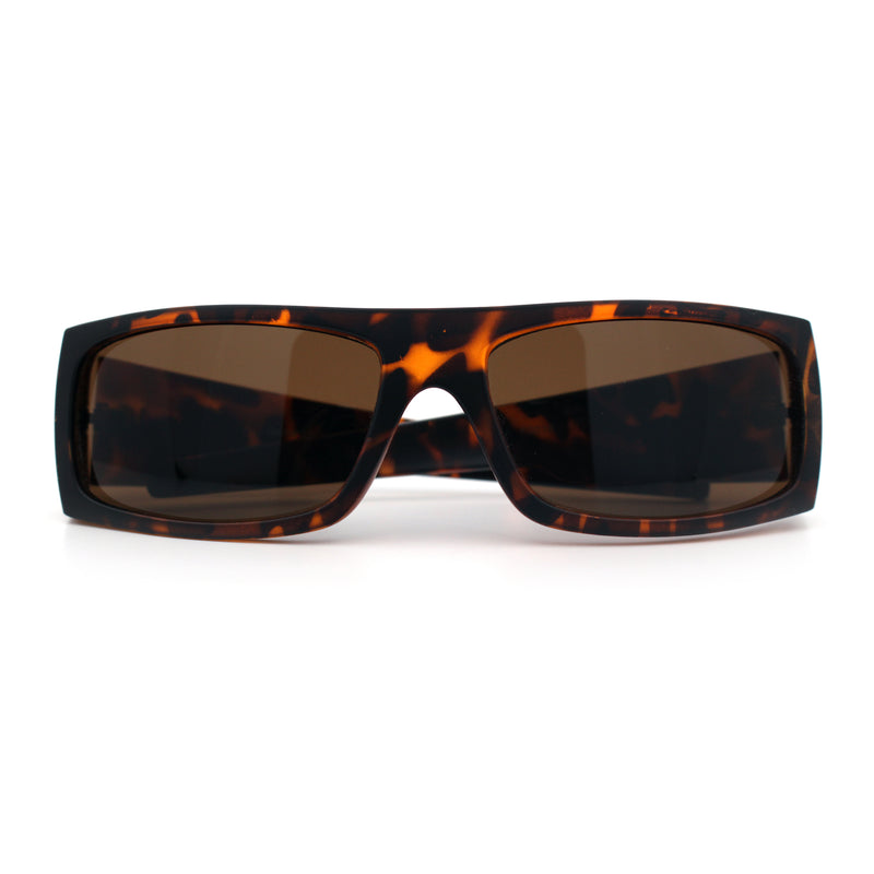 Mens Skull Wing Squared Narrow Rectangle 90s Mad Dog Biker Shade Sunglasses
