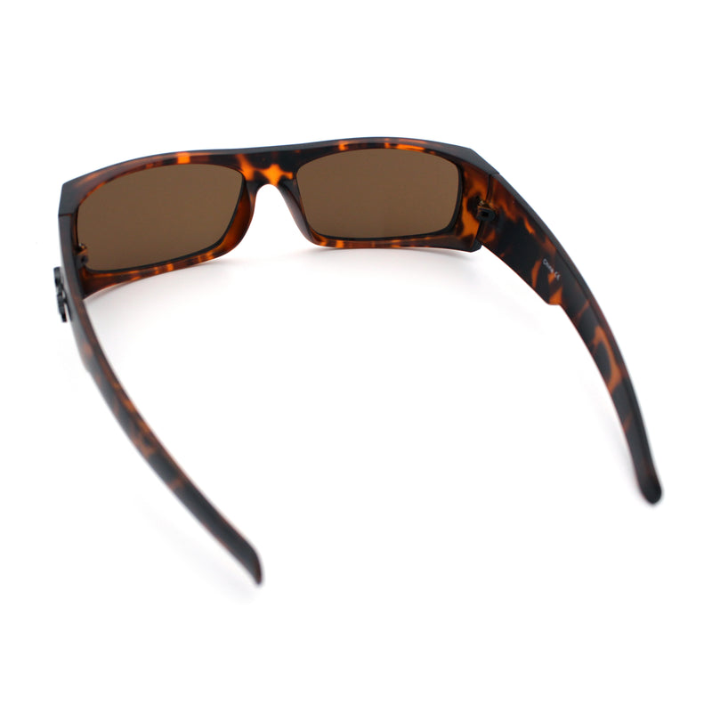 Mens Skull Wing Squared Narrow Rectangle 90s Mad Dog Biker Shade Sunglasses