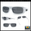 Mens Skull Wing Squared Narrow Rectangle 90s Mad Dog Biker Shade Sunglasses