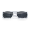 Mens Skull Wing Squared Narrow Rectangle 90s Mad Dog Biker Shade Sunglasses