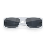 Mens Skull Wing Squared Narrow Rectangle 90s Mad Dog Biker Shade Sunglasses