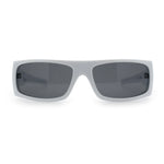 Mens Skull Wing Squared Narrow Rectangle 90s Mad Dog Biker Shade Sunglasses