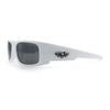 Mens Skull Wing Squared Narrow Rectangle 90s Mad Dog Biker Shade Sunglasses