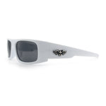Mens Skull Wing Squared Narrow Rectangle 90s Mad Dog Biker Shade Sunglasses