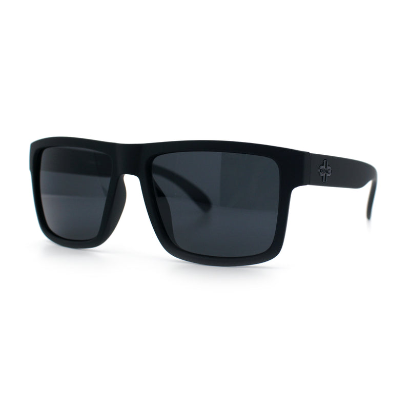 Mens Iconic Horn Rim Oversized Rectangle Urban Plastic Sunglasses