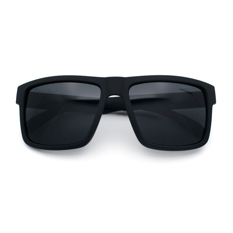 Mens Iconic Horn Rim Oversized Rectangle Urban Plastic Sunglasses