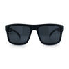 Mens Iconic Horn Rim Oversized Rectangle Urban Plastic Sunglasses