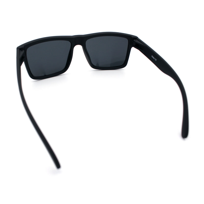 Mens Iconic Horn Rim Oversized Rectangle Urban Plastic Sunglasses
