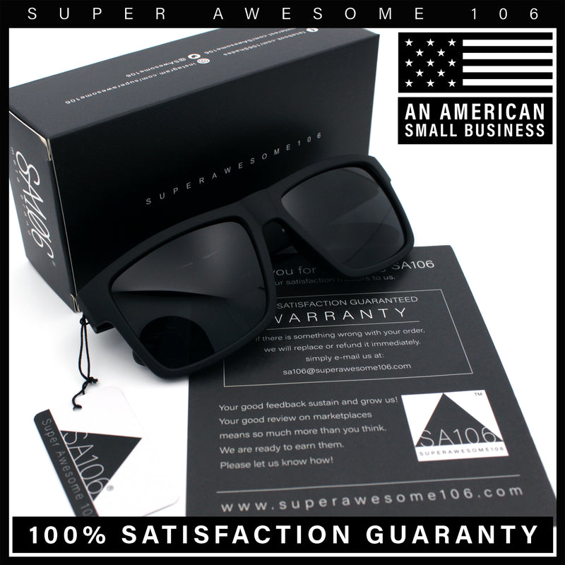 Mens Iconic Horn Rim Oversized Rectangle Urban Plastic Sunglasses