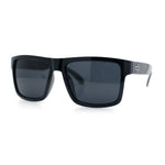 Mens Iconic Horn Rim Oversized Rectangle Urban Plastic Sunglasses
