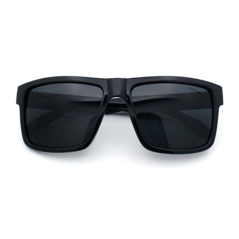 Mens Iconic Horn Rim Oversized Rectangle Urban Plastic Sunglasses