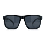 Mens Iconic Horn Rim Oversized Rectangle Urban Plastic Sunglasses
