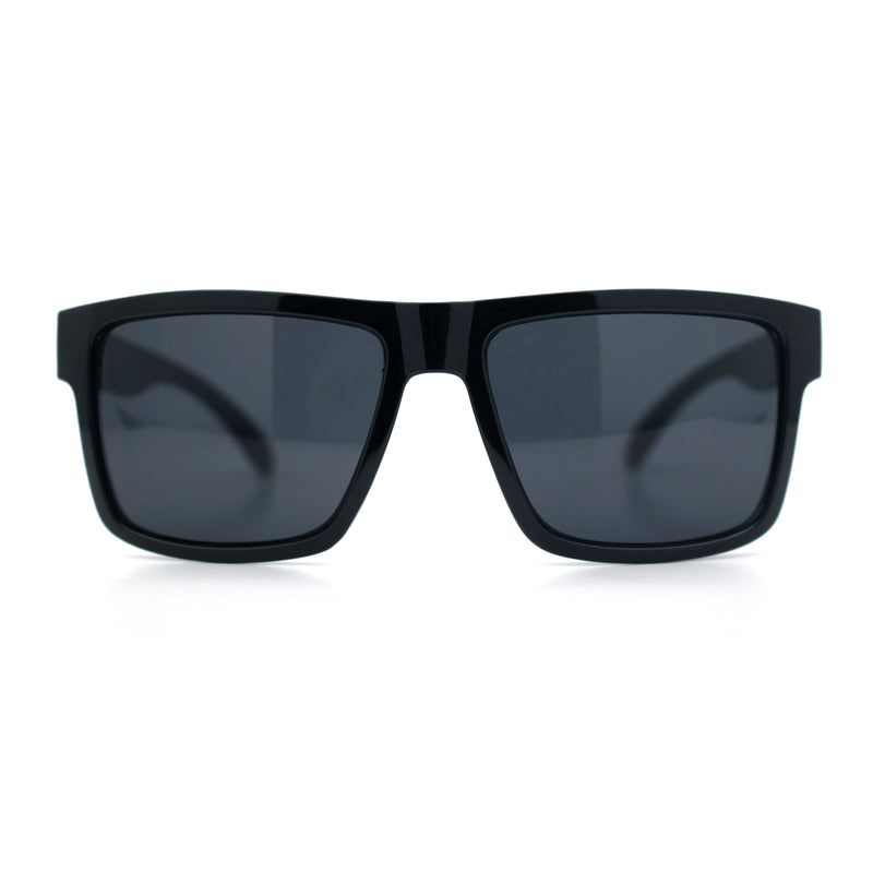 Mens Iconic Horn Rim Oversized Rectangle Urban Plastic Sunglasses