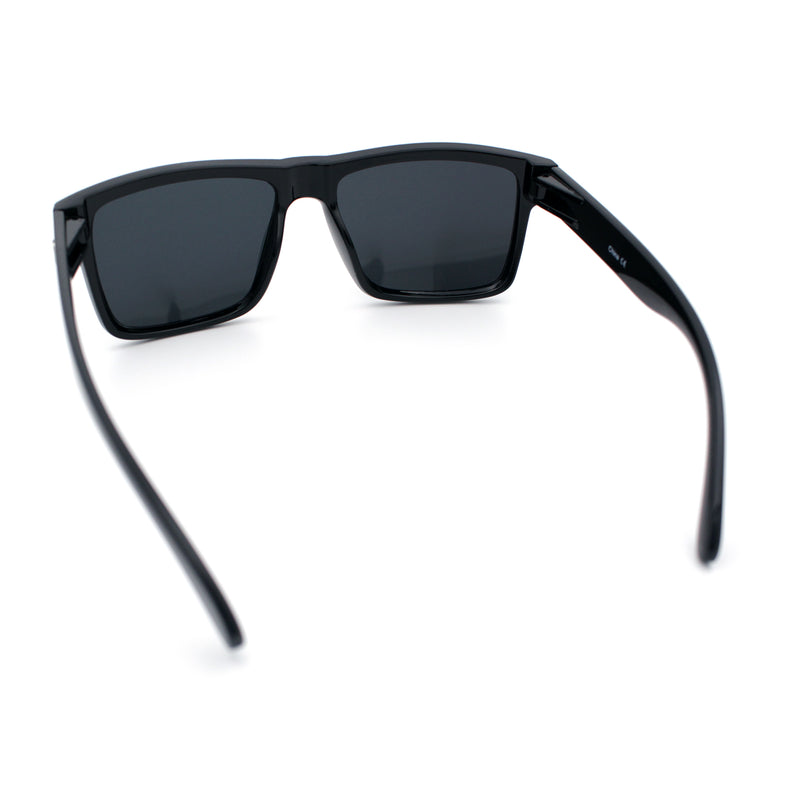 Mens Iconic Horn Rim Oversized Rectangle Urban Plastic Sunglasses