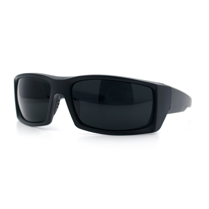 Mens 90s Wrap Around Sport Thick Plastic Classic Squared Sunglasses