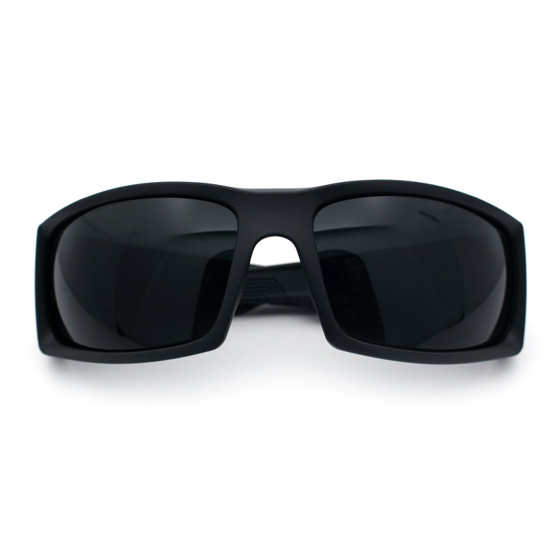 Mens 90s Wrap Around Sport Thick Plastic Classic Squared Sunglasses