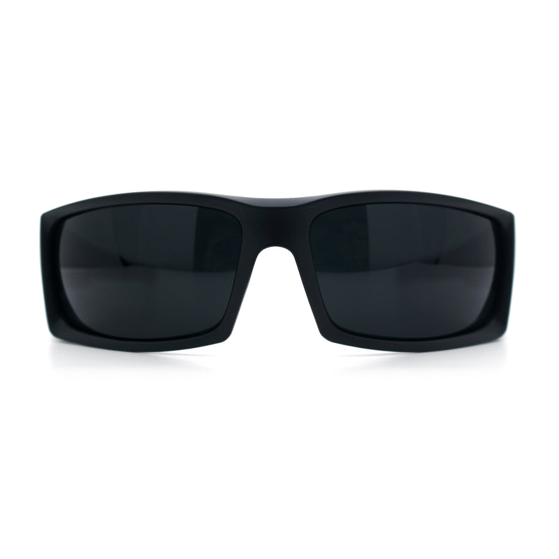 Mens 90s Wrap Around Sport Thick Plastic Classic Squared Sunglasses