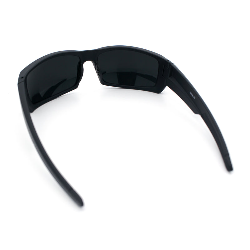 Mens 90s Wrap Around Sport Thick Plastic Classic Squared Sunglasses